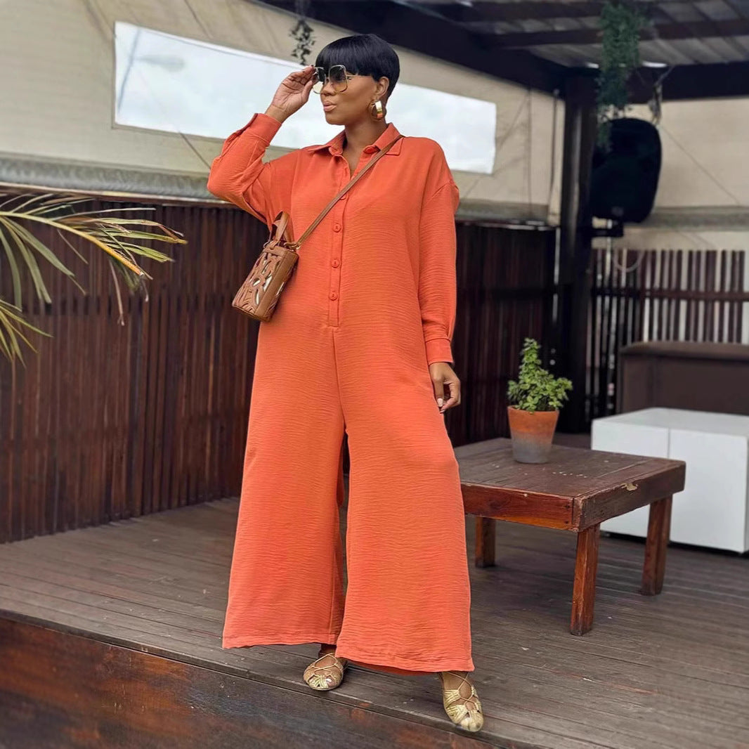 Langer Damen-Overall mit weiter Hose