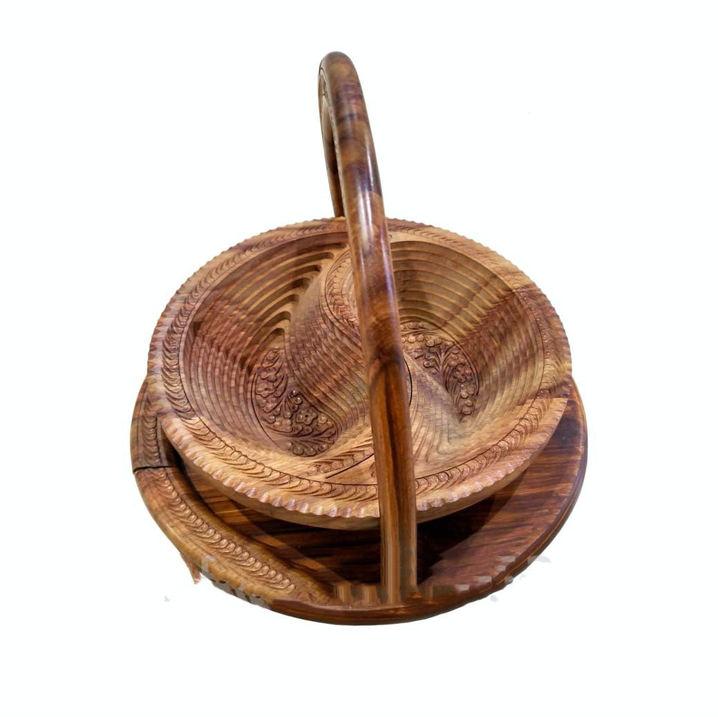 Holzkorb handgeschnitzt für Früchte – Bild 13 | LuxeStyle