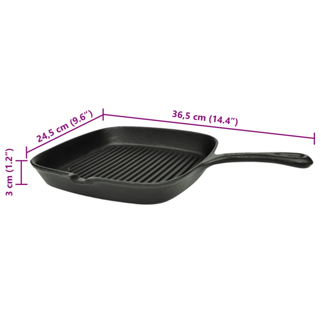 Gusseisen-Grillpfanne 24 x 23 cm