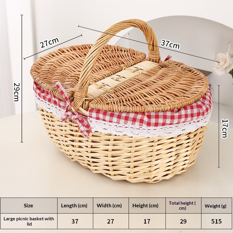 Handgeflochtener Picknickkorb aus Weide – Bild 6 | LuxeStyle
