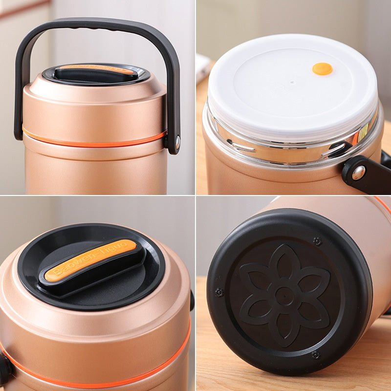 Thermos-Lunchbox aus Edelstahl, mehrlagig
