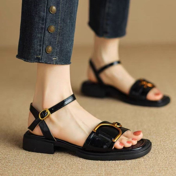 Damen Sandalen mit dicker Sohle aus Leder – Bild 1 | LuxeStyle