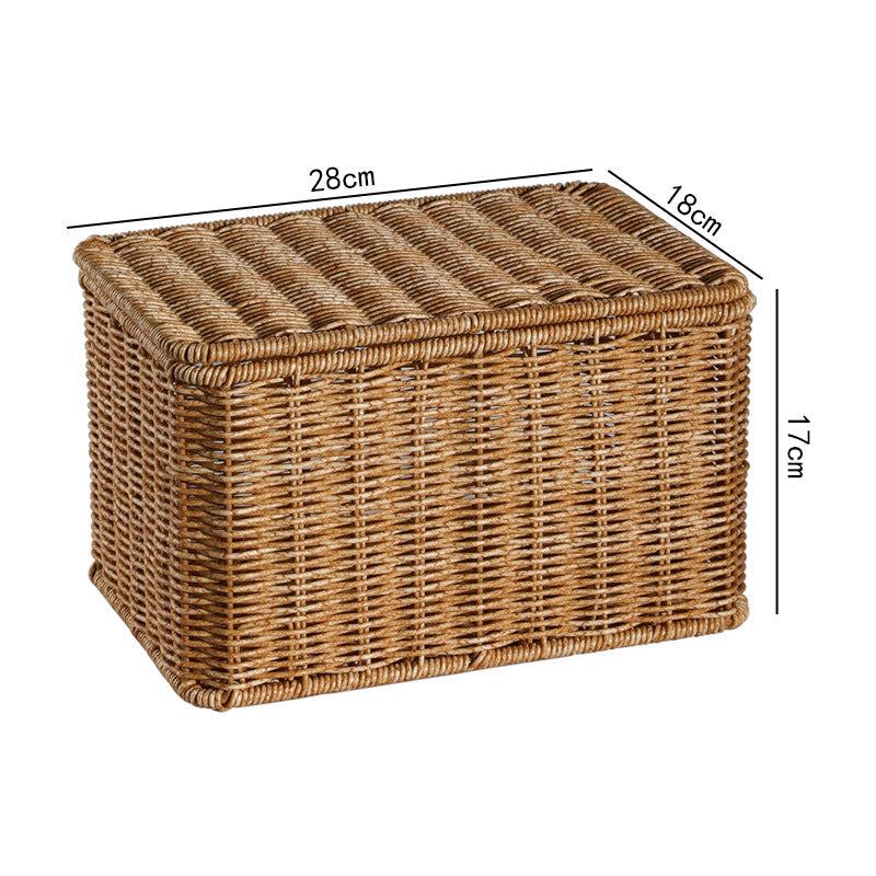 Rattan-Look Aufbewahrungskorb mit Deckel – Bild 6 | LuxeStyle