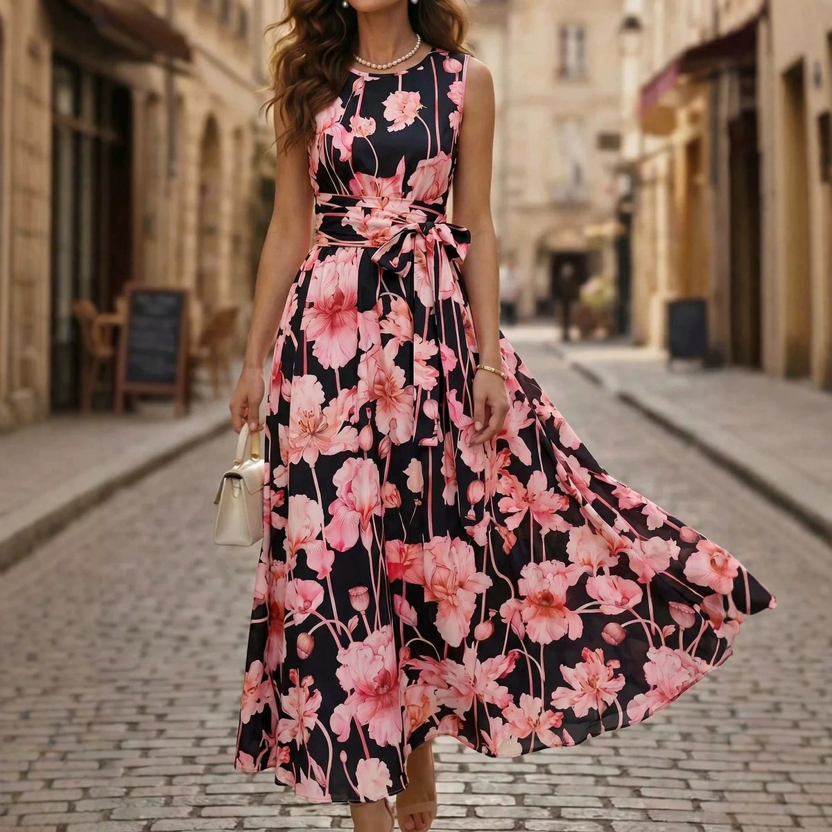 Elegantes Damenkleid mit Gürtel – Bild 11 | LuxeStyle