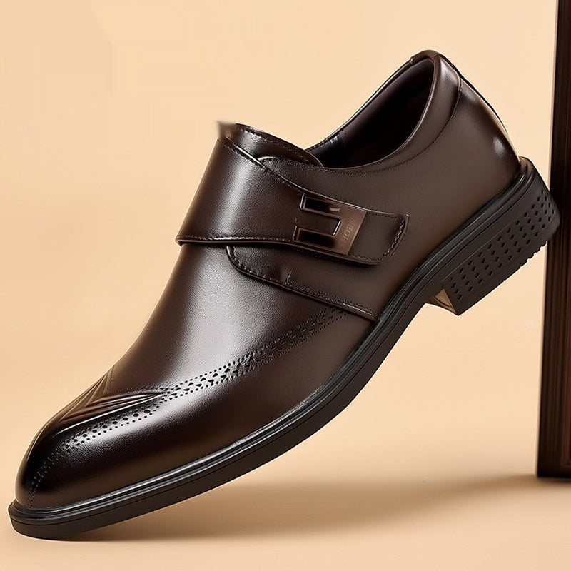 Herren Leder Business-Schuhe mit spitzer Zehenpartie