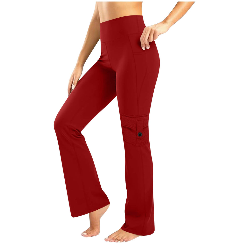 Atmungsaktive Sport-Leggings mit Knopf-Taschen