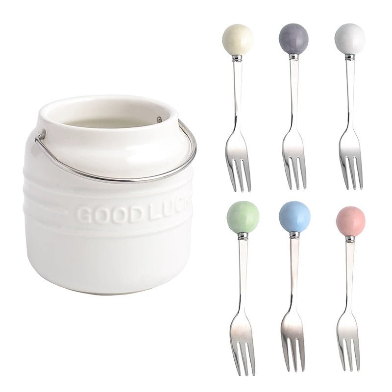 Fruchtgabel-Set mit Aufbewahrungsdose – Bild 3 | LuxeStyle