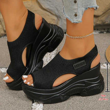 Keilabsatz-Sandalen im Feen-Stil mit Plateau