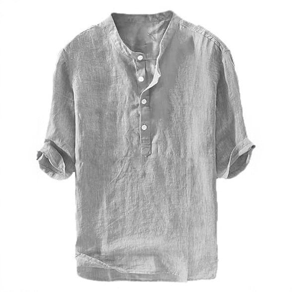 Leinenhemd Kurzarm Loose-Fit für Herren