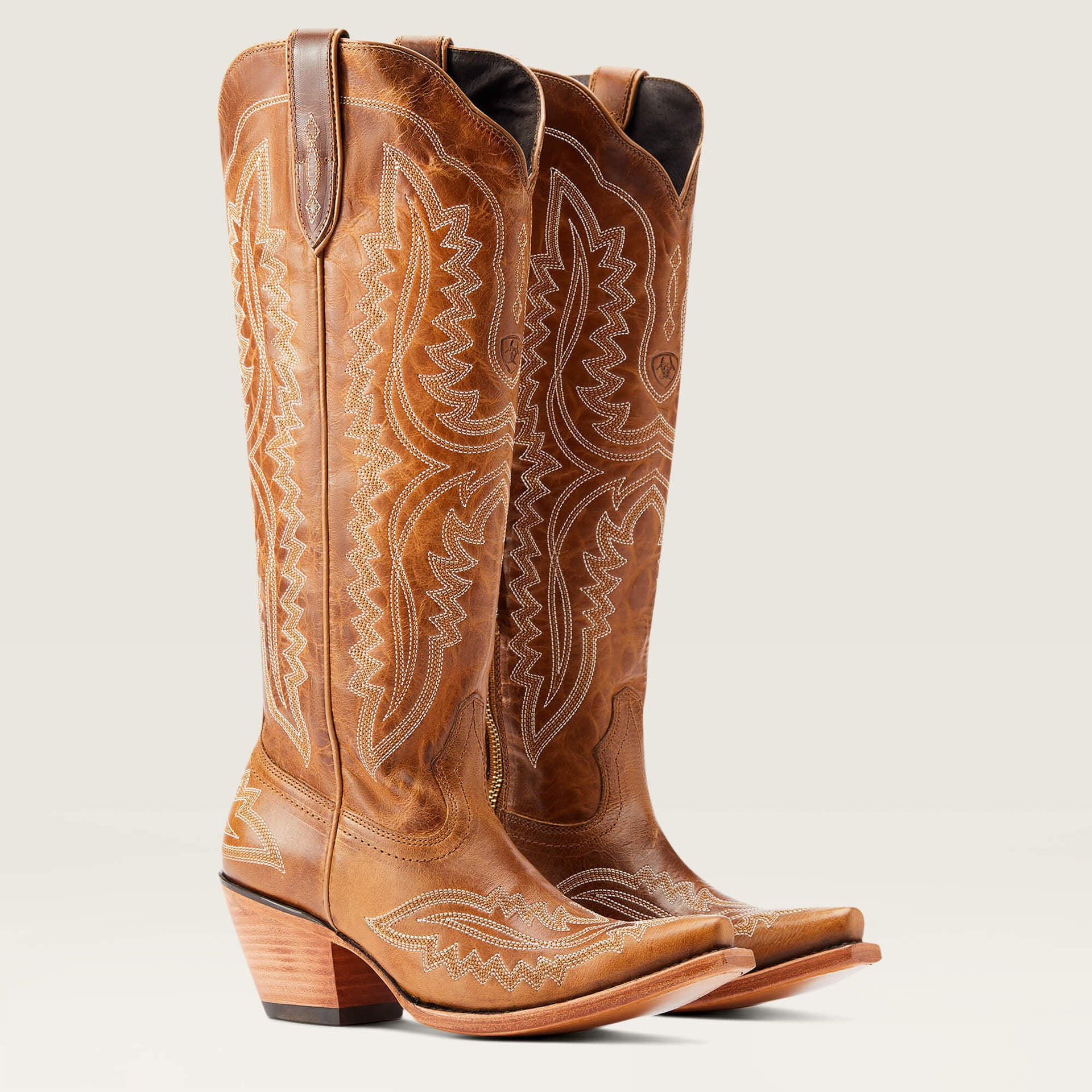 High-Top Denim Boots mit Blockabsatz
