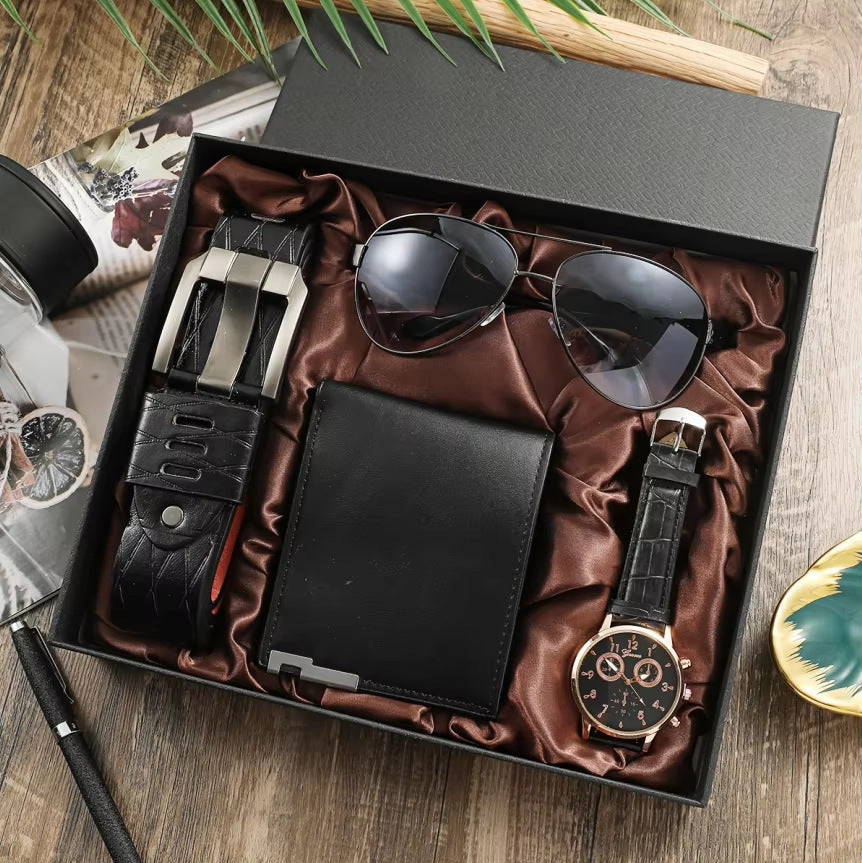 Herren Uhren-Set mit Geldbörse, Gürtel & Schlüsselanhänger