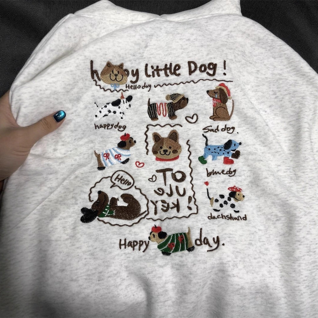 Dackel Bestickter Hoodie