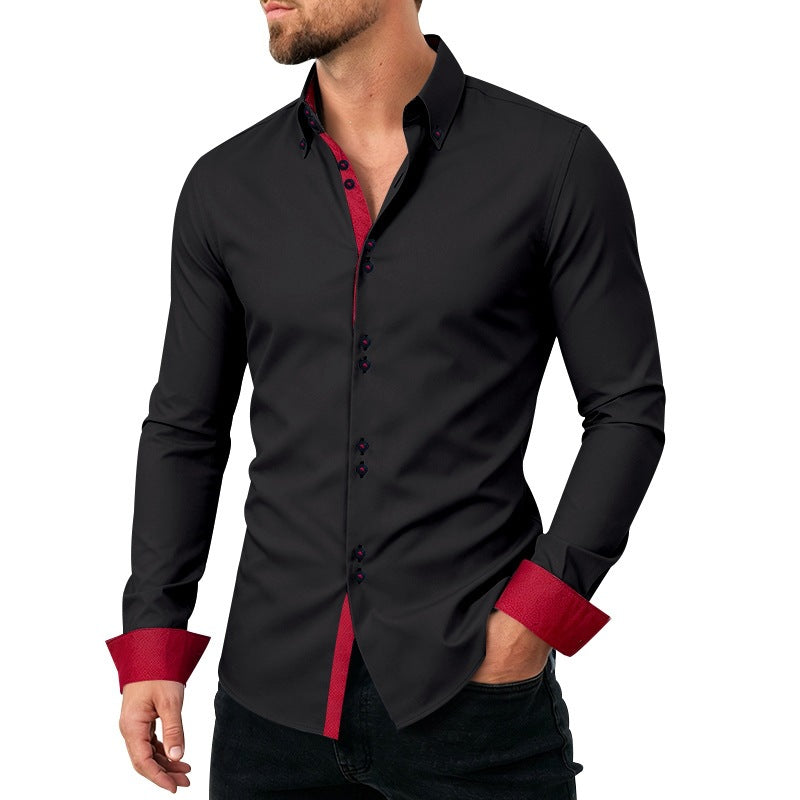 Herren Langarmhemd mit Revers