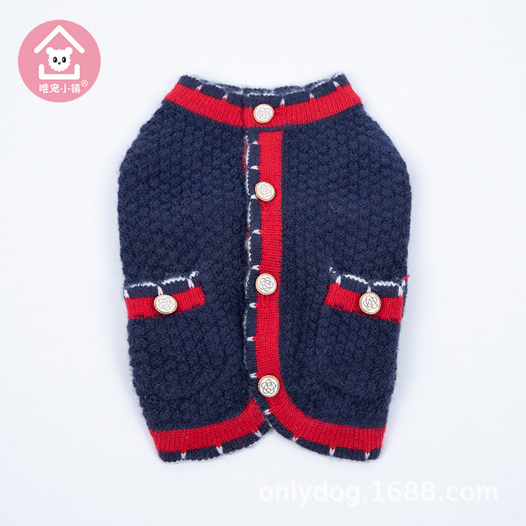 Wollpullover für Haustiere – Blau & Rosa – Bild 4 | LuxeStyle