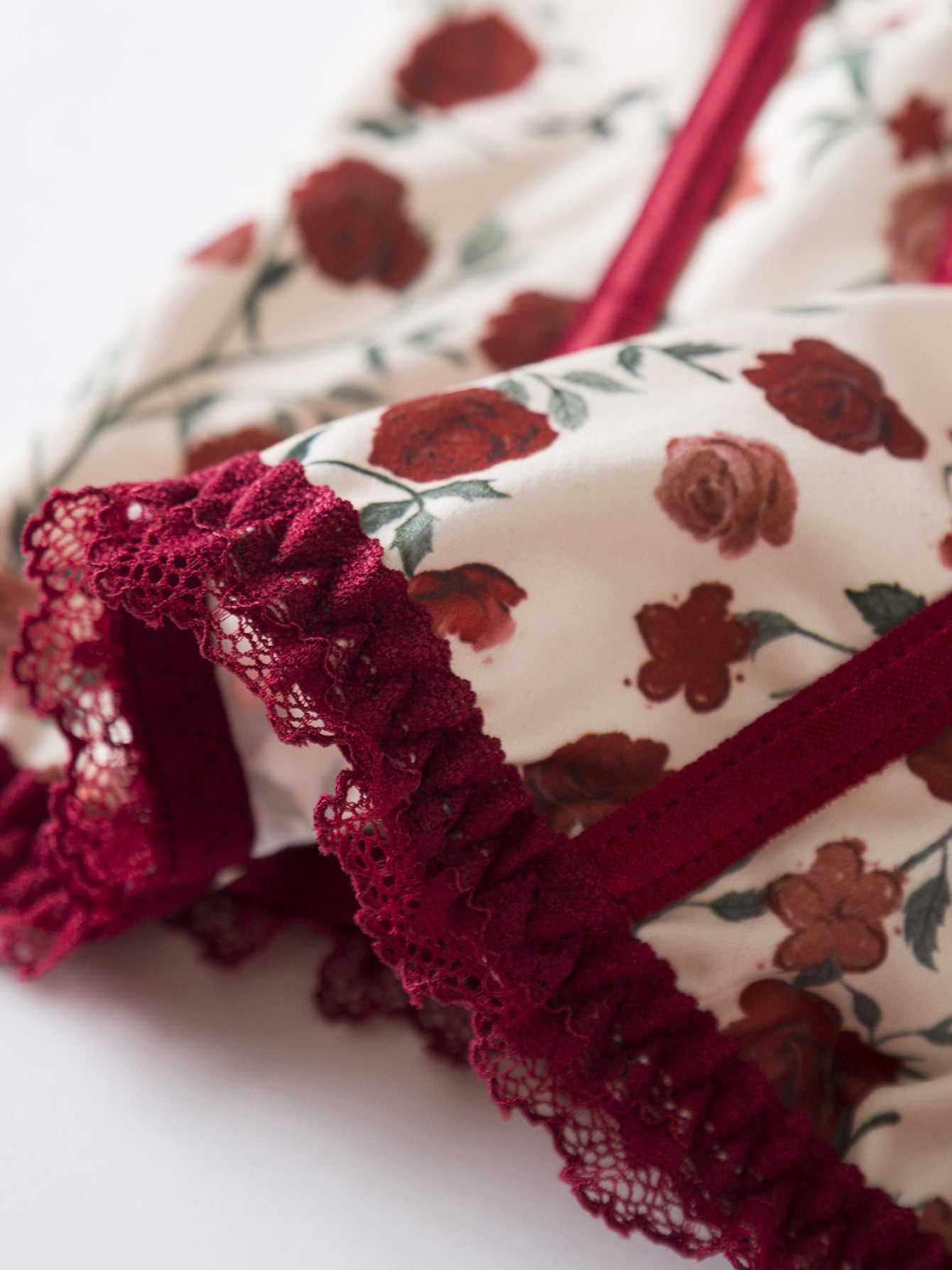 Korsett-Top mit Rosenprint