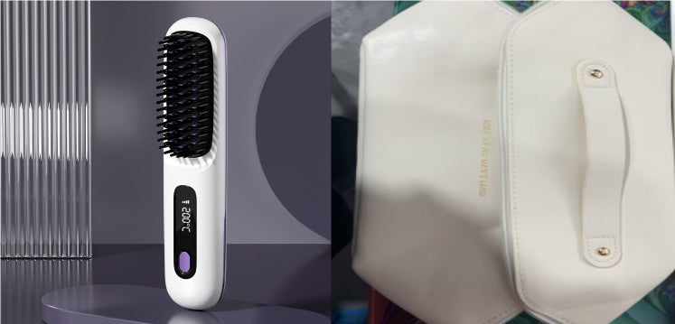 Kabellose 2-in-1 Glättbürste für schnelles Styling