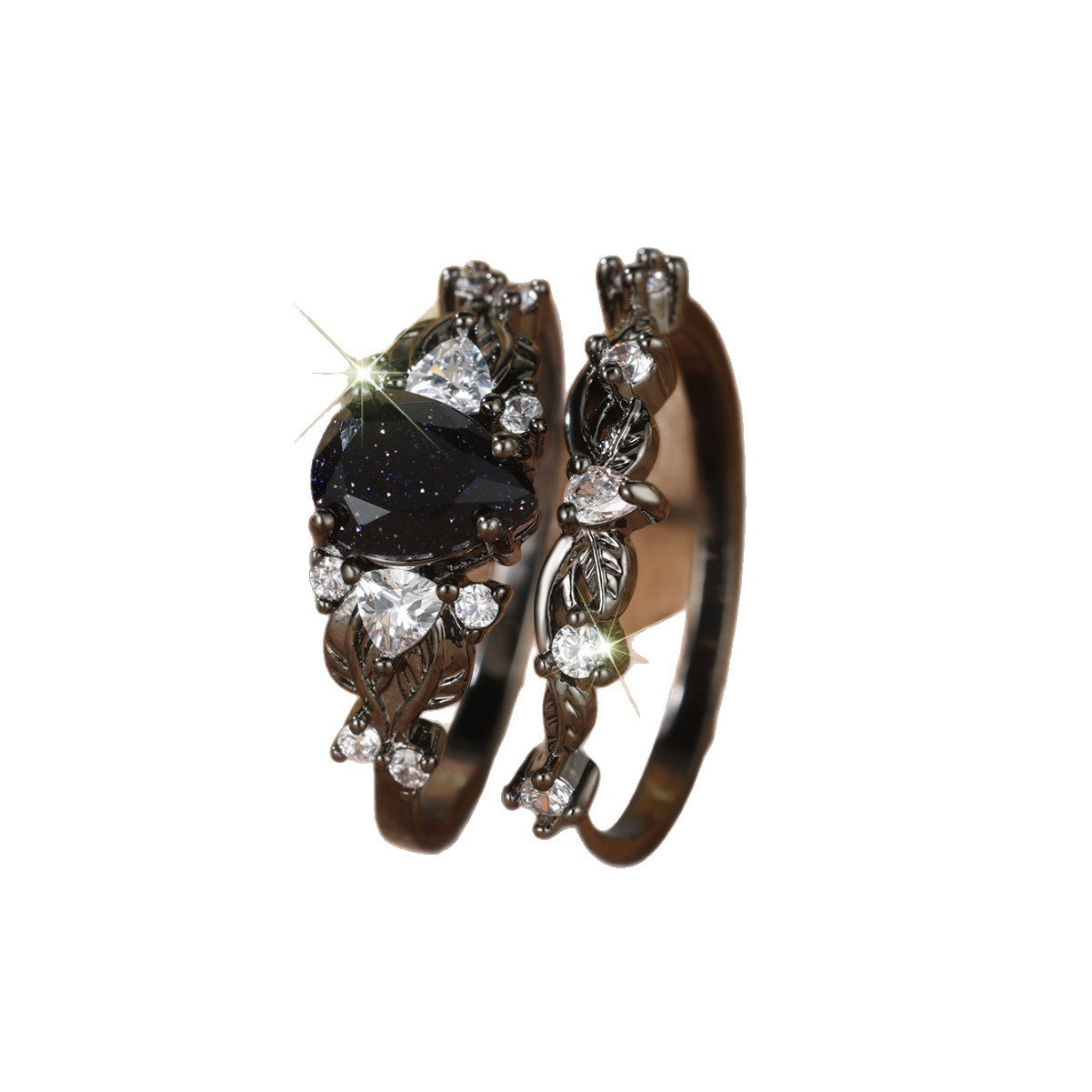 Wassertropfen-Ring mit Blaumondstein & Diamant-Akzenten
