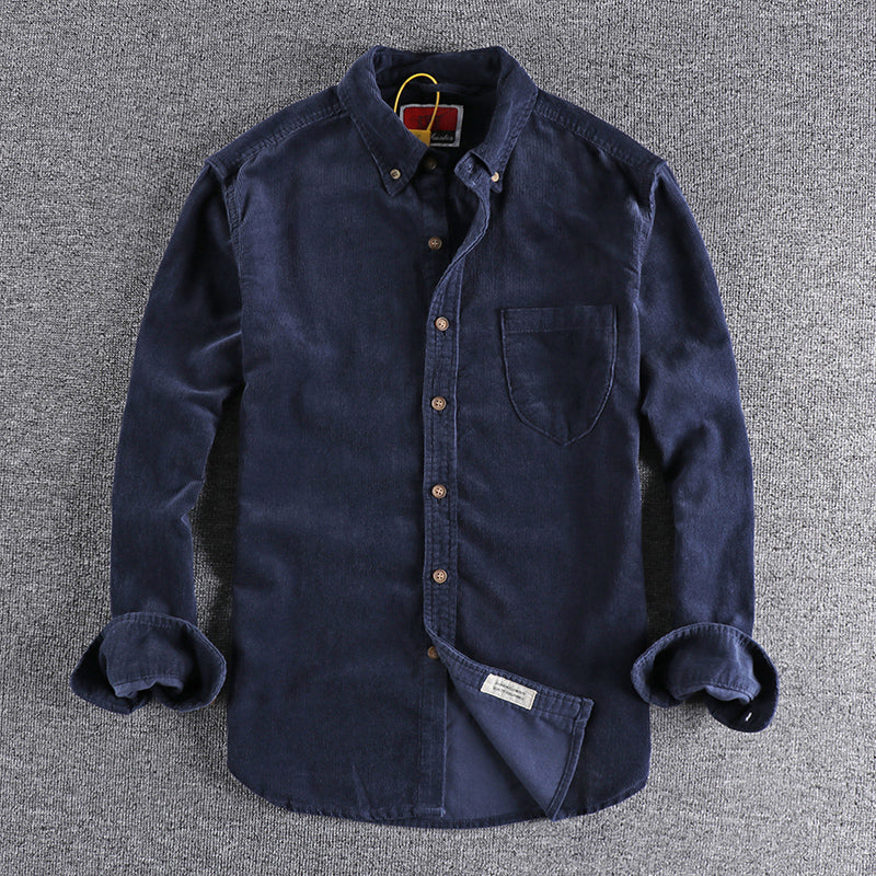 Corduroy Langarmhemd für Herren | LuxeStyle