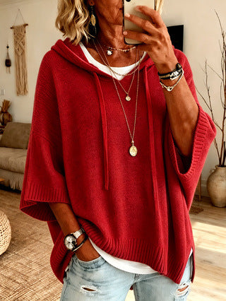 Hoodie mit Kordelzug – Weit geschnittener Jackenpulli
