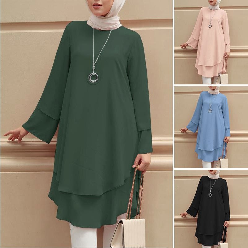 Langes Hemdblusenkleid im Vintage-Stil