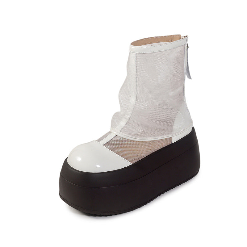 Damen Mesh Ankle Boots mit Cut-Outs