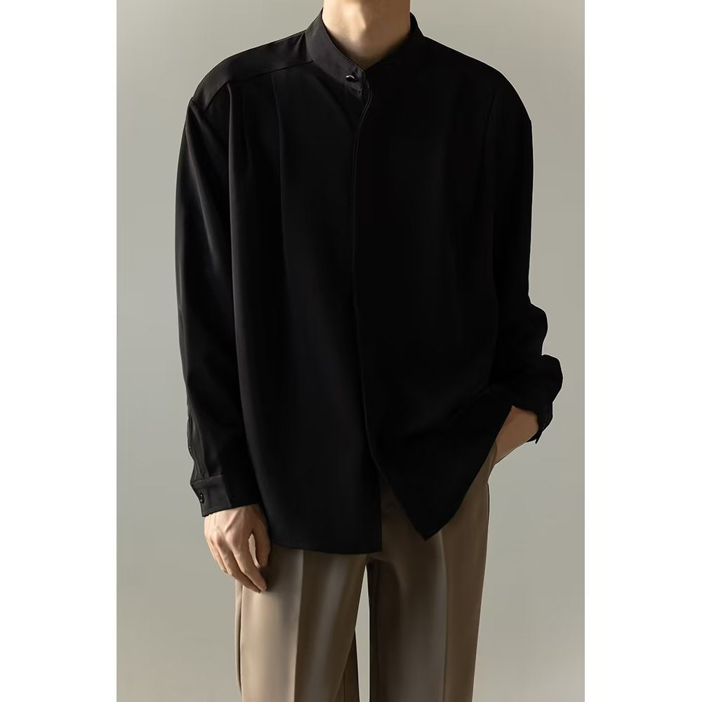 Herren Langarmshirt mit Stehkragen – Bild 4 | LuxeStyle