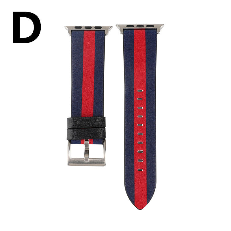 Leder-Uhrenarmband mit Flaggenmuster