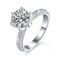 Moissanit-Ring aus S925 Sterling Silber, Platinbeschichtet