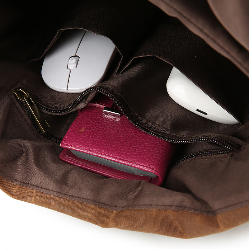 Retro Rucksack aus Canvas und Leder – Bild 10 | LuxeStyle