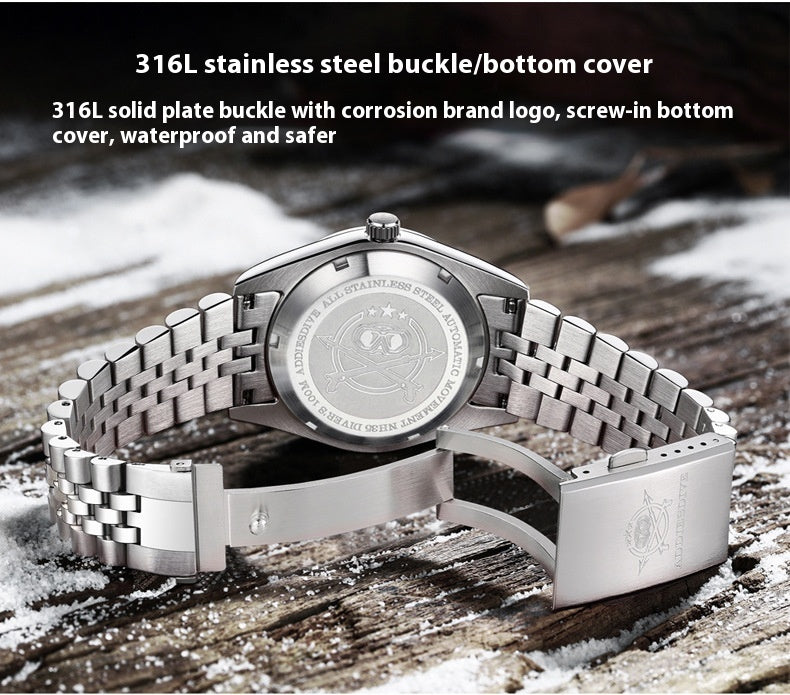 Automatische mechanische Armbanduhr aus 316L Edelstahl – Bild 6 | LuxeStyle