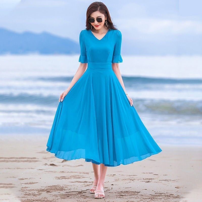 Chiffon Strand Maxi-Kleid – Bild 12 | LuxeStyle