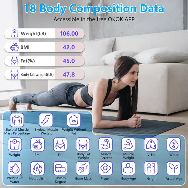 Smarte Körperanalysewaage mit App-Synchronisierung