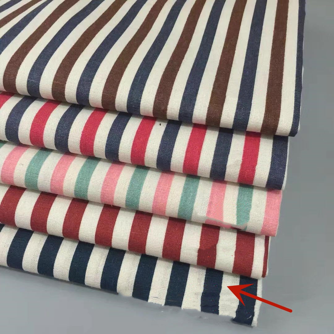 Leinen-Baumwollstoff mit Farbstreifen – Bild 8 | LuxeStyle