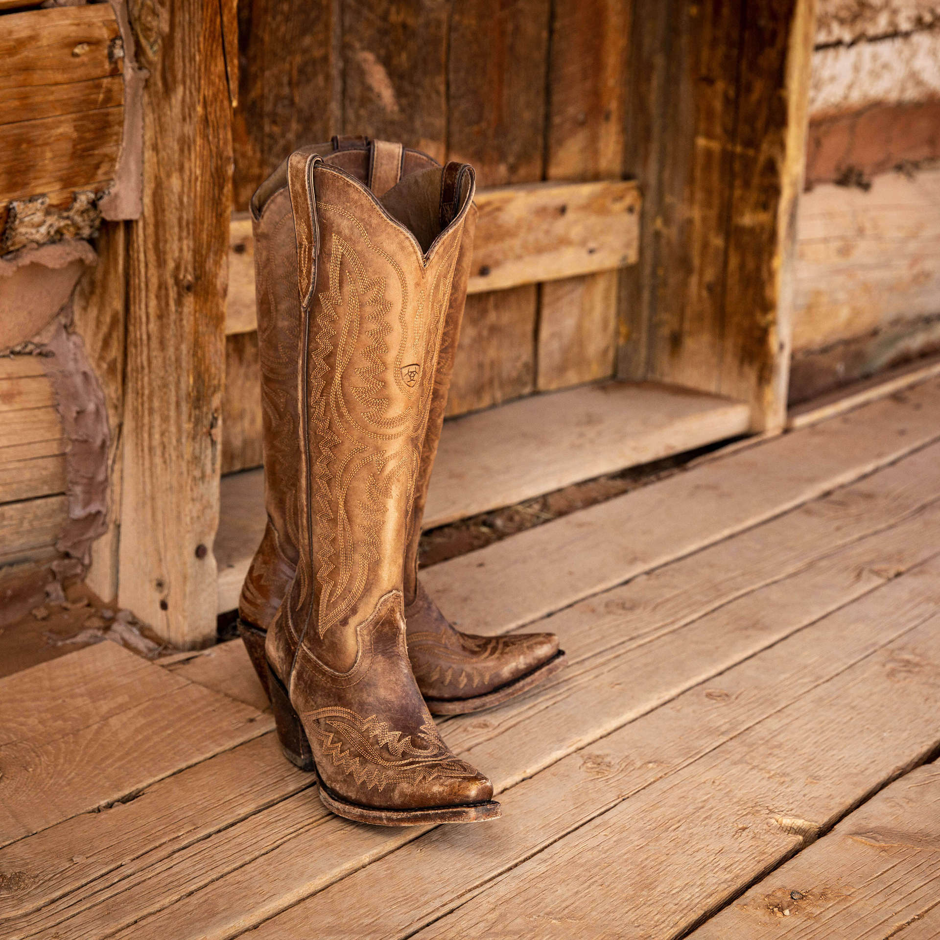 High-Top Denim Boots mit Blockabsatz