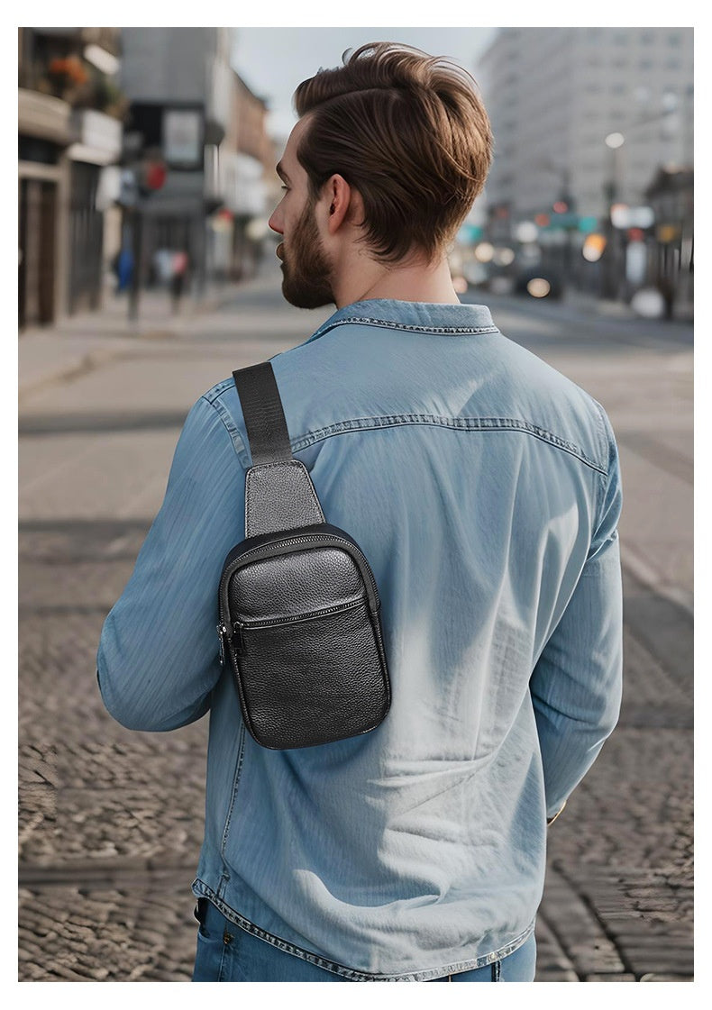 Lässige Leder-Brusttasche für Herren
