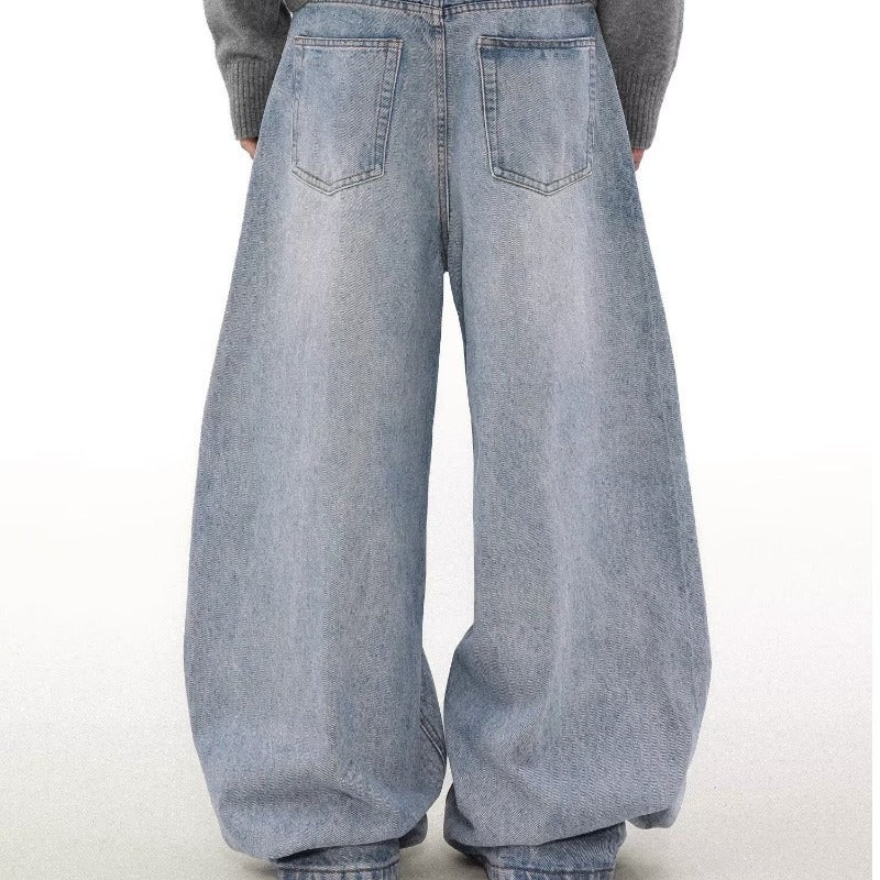 Retro Straight Jeans mit Used-Look