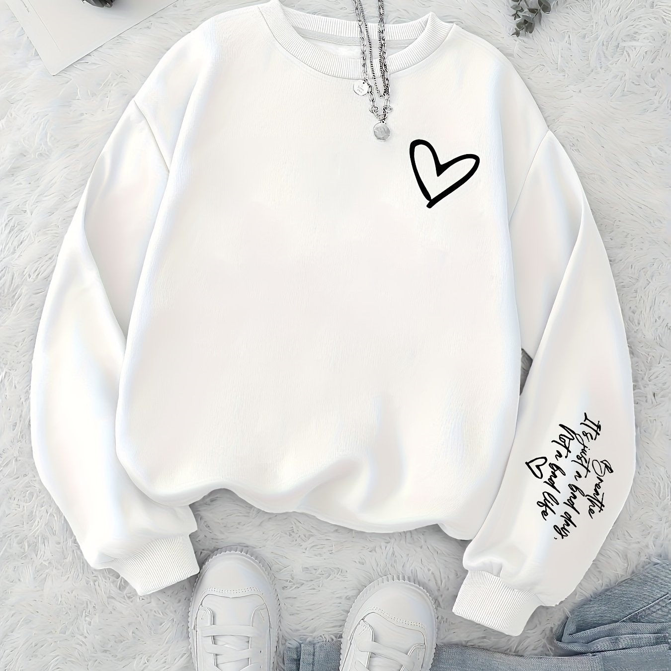 Trendiges Rundhals-Sweatshirt für Damen