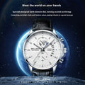 Business Herrenuhr mit Leuchtzeigern und Lederarmband