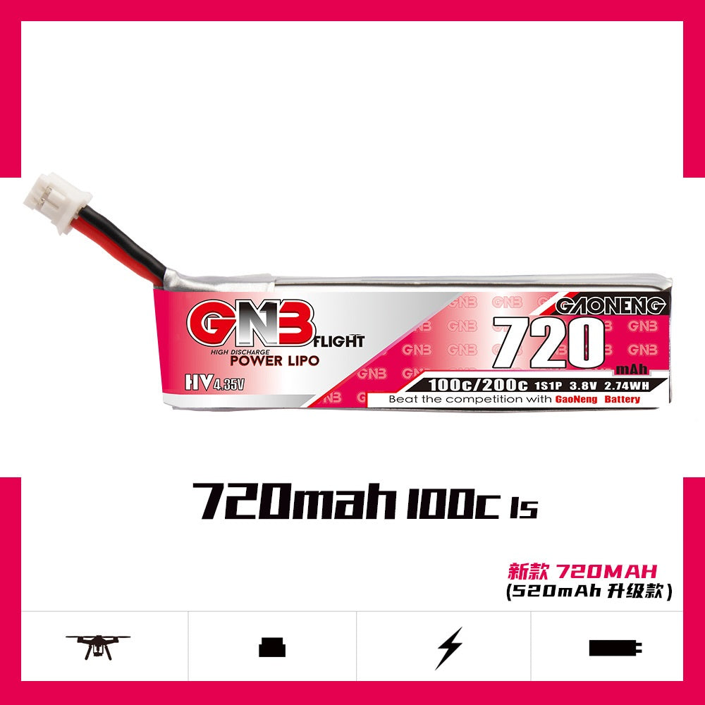 GNB 720mAh 1S 3.8V HV TinyHawk S II Lipo Akku