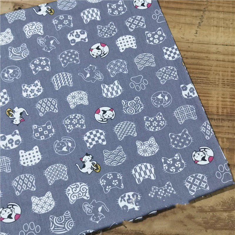 Japanischer Zephir-Katzen & Shiba Inu Baumwollstoff – Bild 2 | LuxeStyle