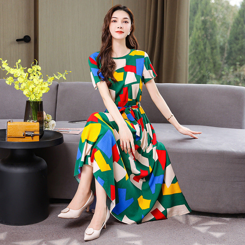Elegantes Baumwoll-Seidenkleid mit Blumenmuster – Bild 17 | LuxeStyle