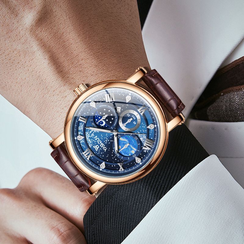 Herrenarmbanduhr mit Sternenhimmel-Design | LuxeStyle
