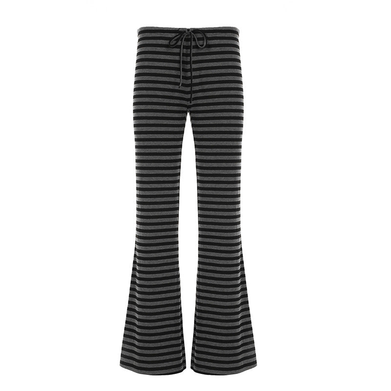 Retro Color-Block Hose mit Streifen und Bindedetail