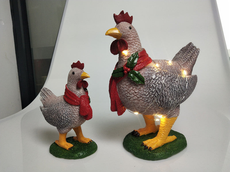 Huhn mit Schal Weihnachtsdeko