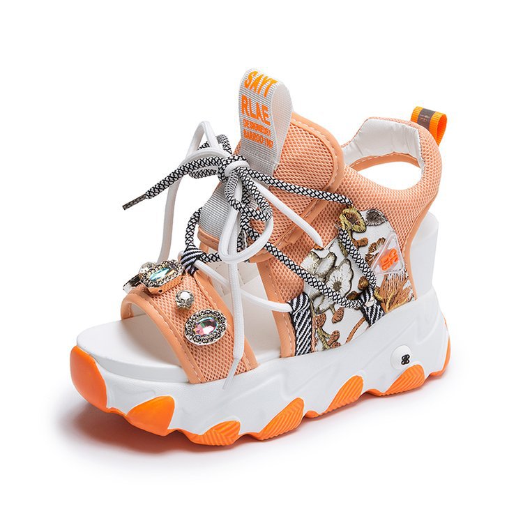 PU-Sandalen mit Schnürung und Blockabsatz – Bild 7 | LuxeStyle