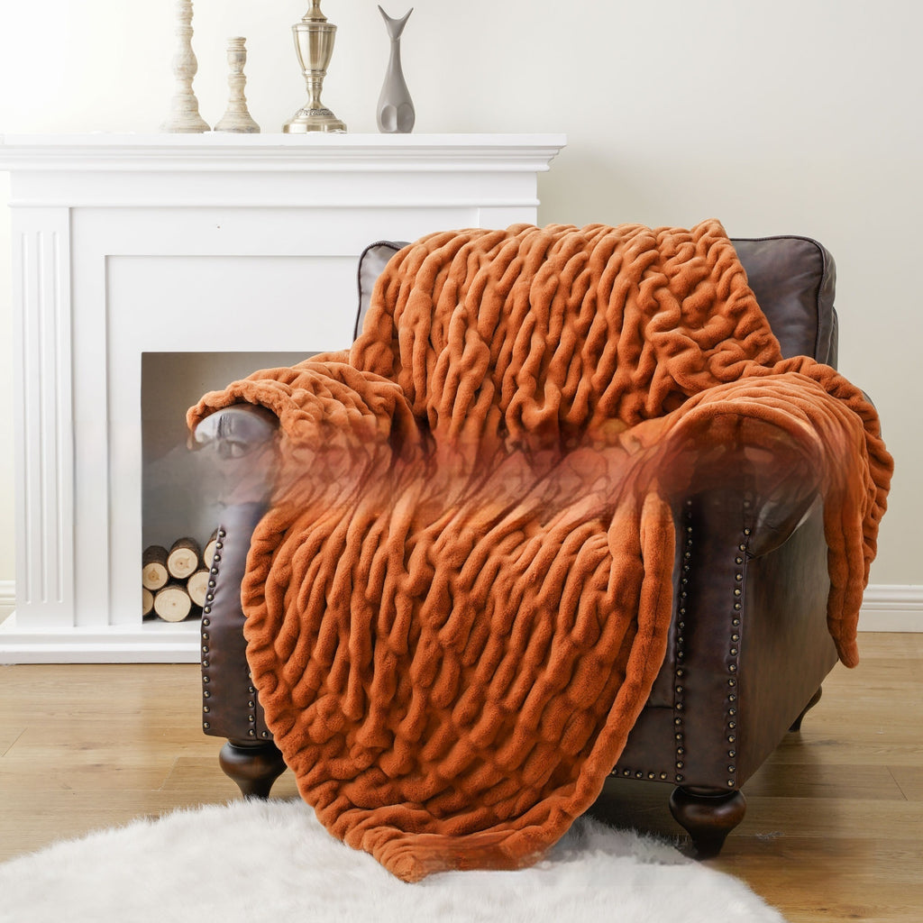 Kuscheldecke Hasenfell-Imitat Tie-Dye
