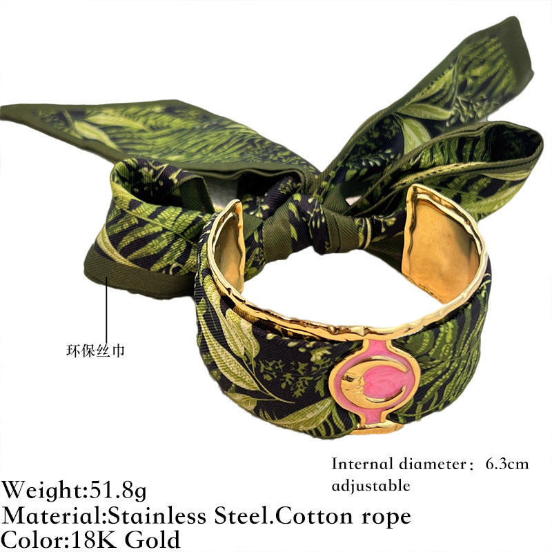 Breites Edelstahl-Openwork-Armband