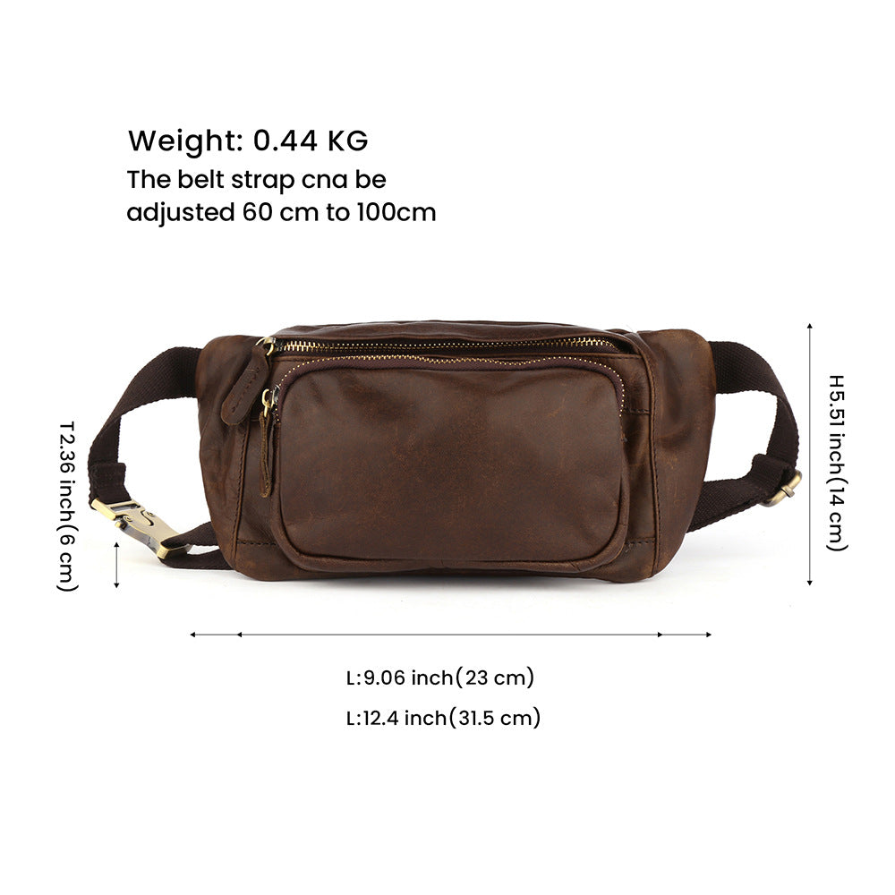 Retro-Brusttasche aus Rindsleder