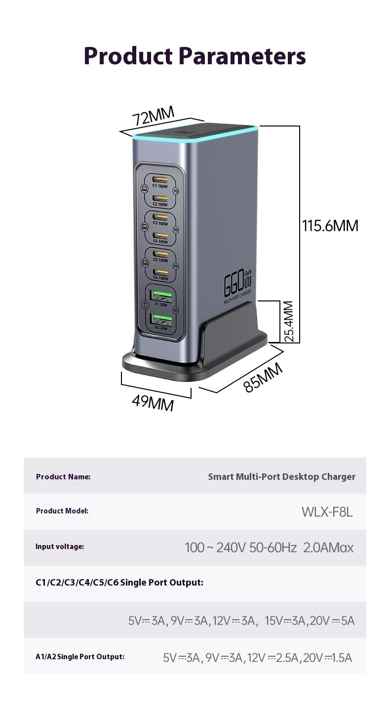 660W Gallium Nitride Multiport-Ladegerät