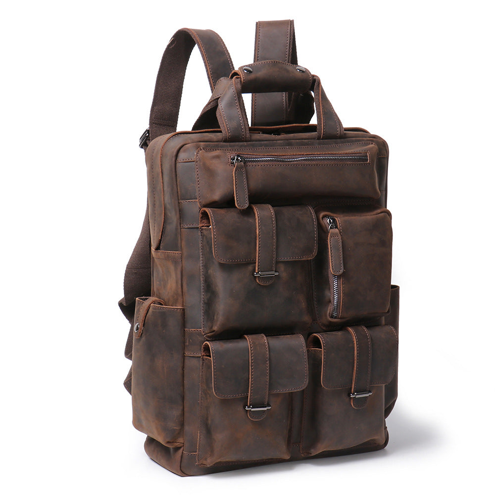 Retro Lederrucksack mit grosser Kapazität – Bild 3 | LuxeStyle